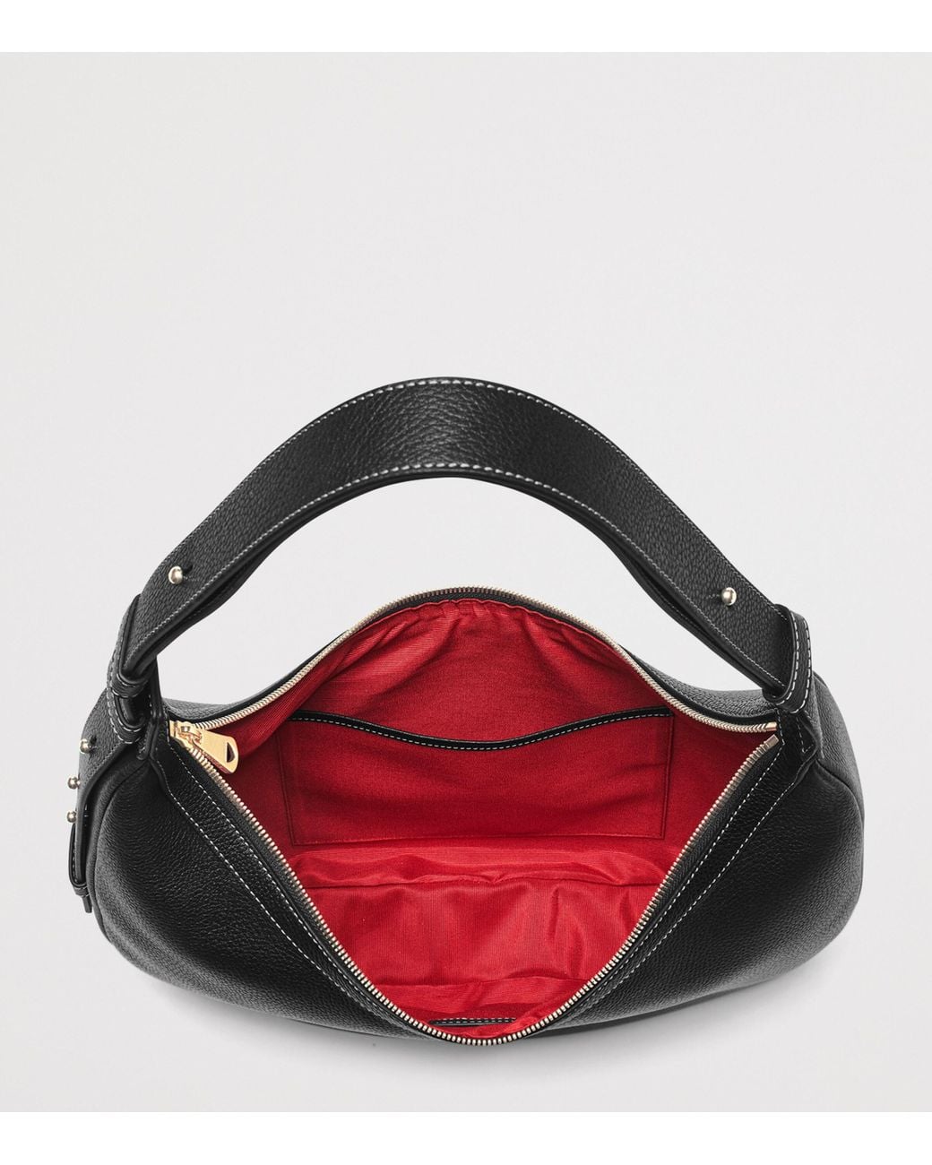 Aspinal Black Large Soho Crescent Cross-Body Bag