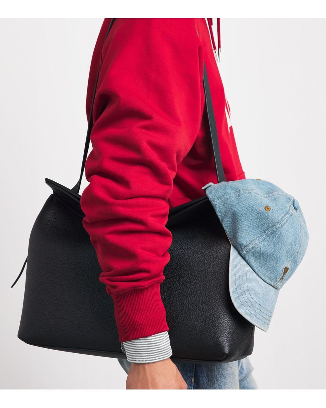 AMI Blue Denim Embroidered Logo Baseball Cap for men