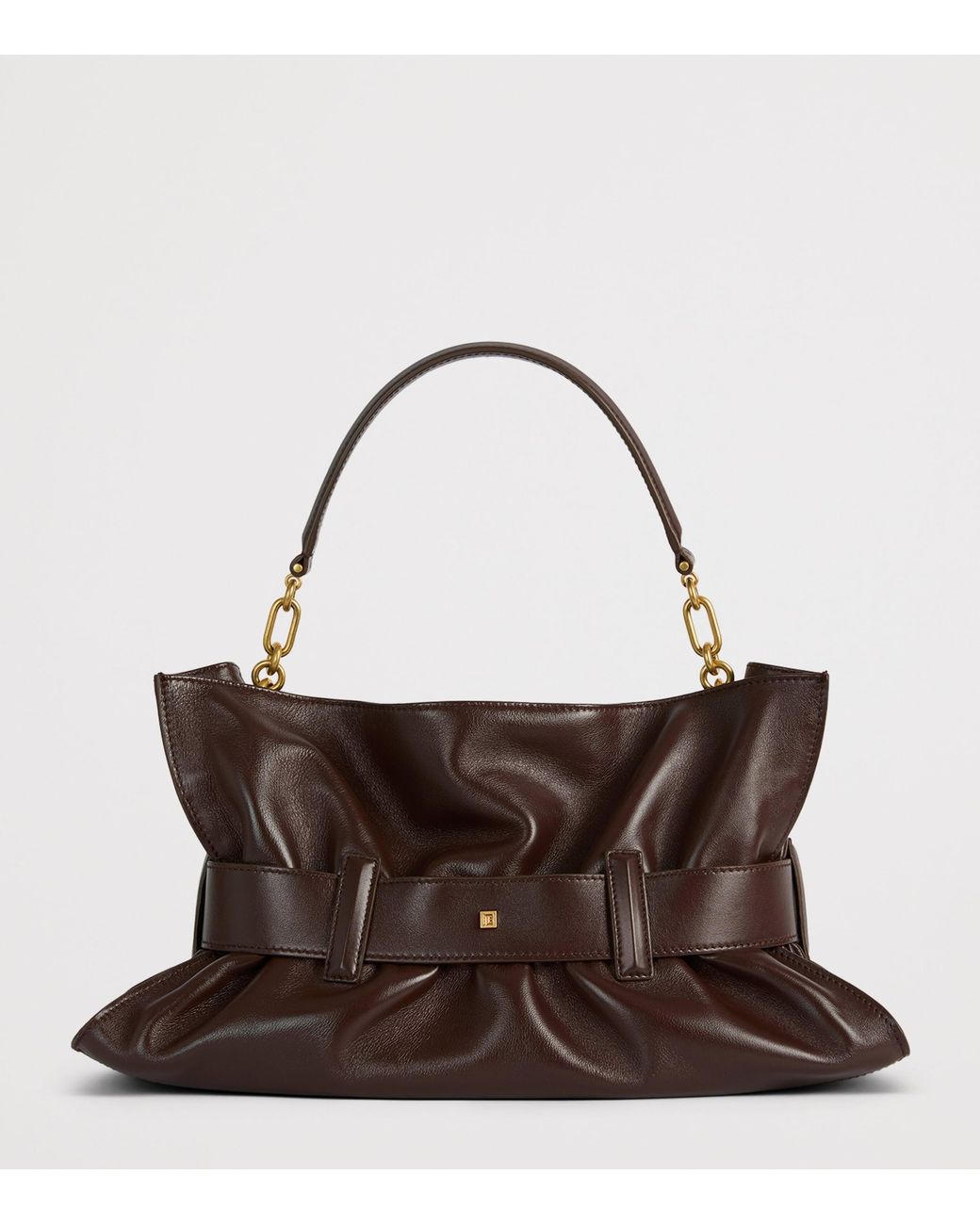 Balmain Brown Medium Leather Anthem Shoulder Bag