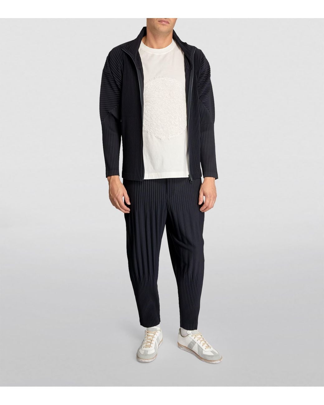 Homme Plissé Issey Miyake Black Pleated Tapered Trousers for men