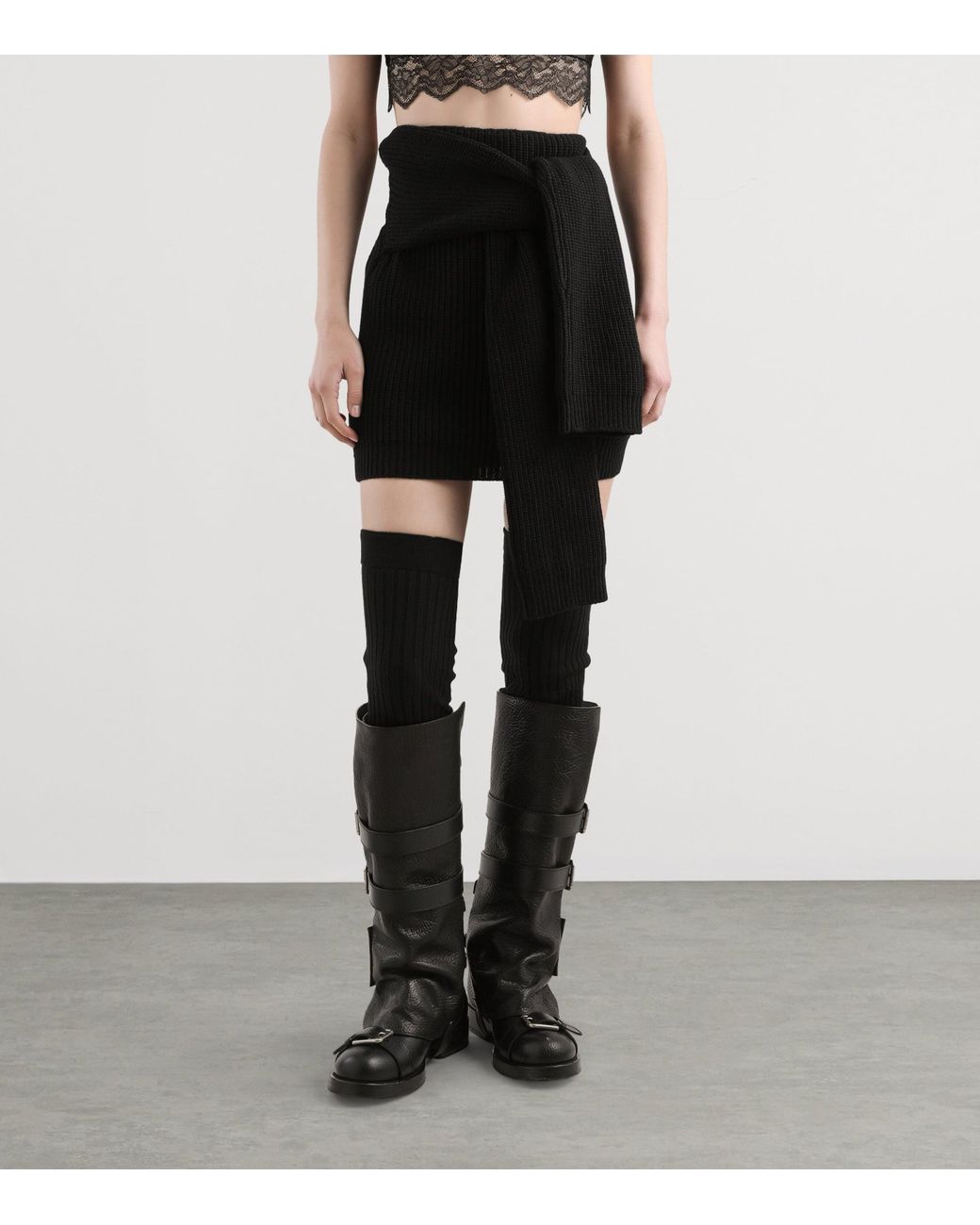 Dolce & Gabbana Black Virgin Wool Mini Skirt