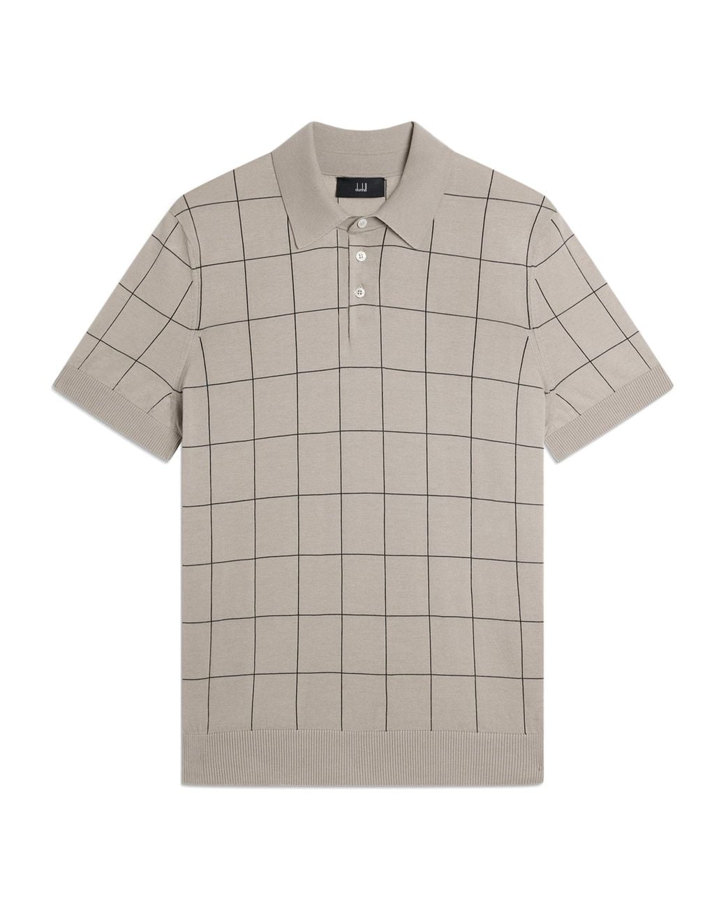 Dunhill Gray Cotton-Mulberry Silk Polo Shirt for men