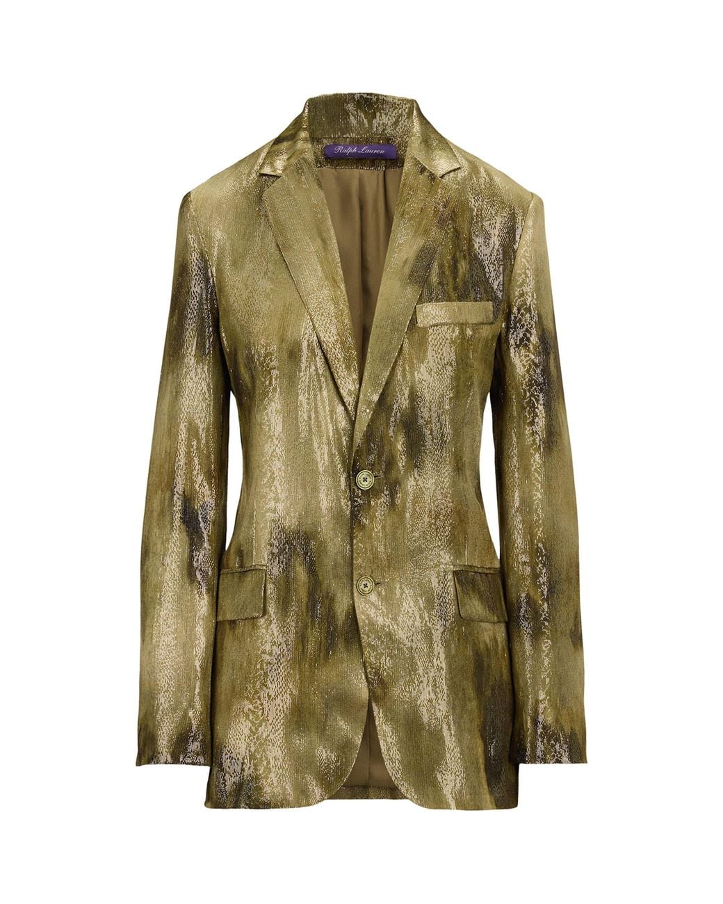 Ralph Lauren Green Silk-Blend Marcy Blazer