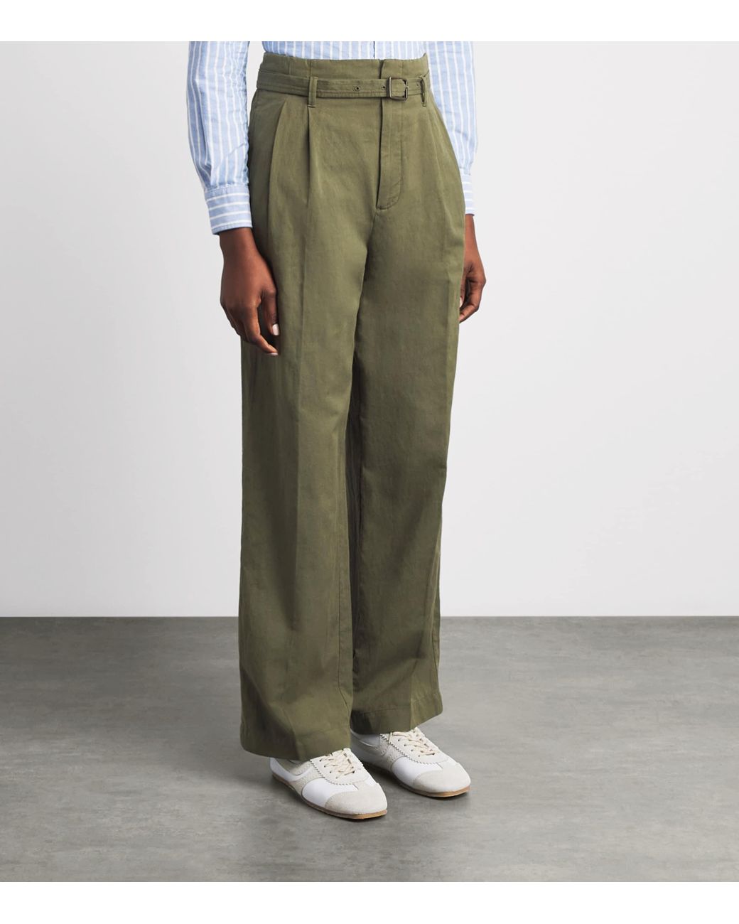 Polo Ralph Lauren Green Woven Belted Trousers