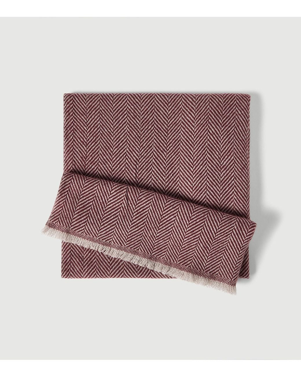 Brunello Cucinelli Purple Cashmere Chevron Scarf for men