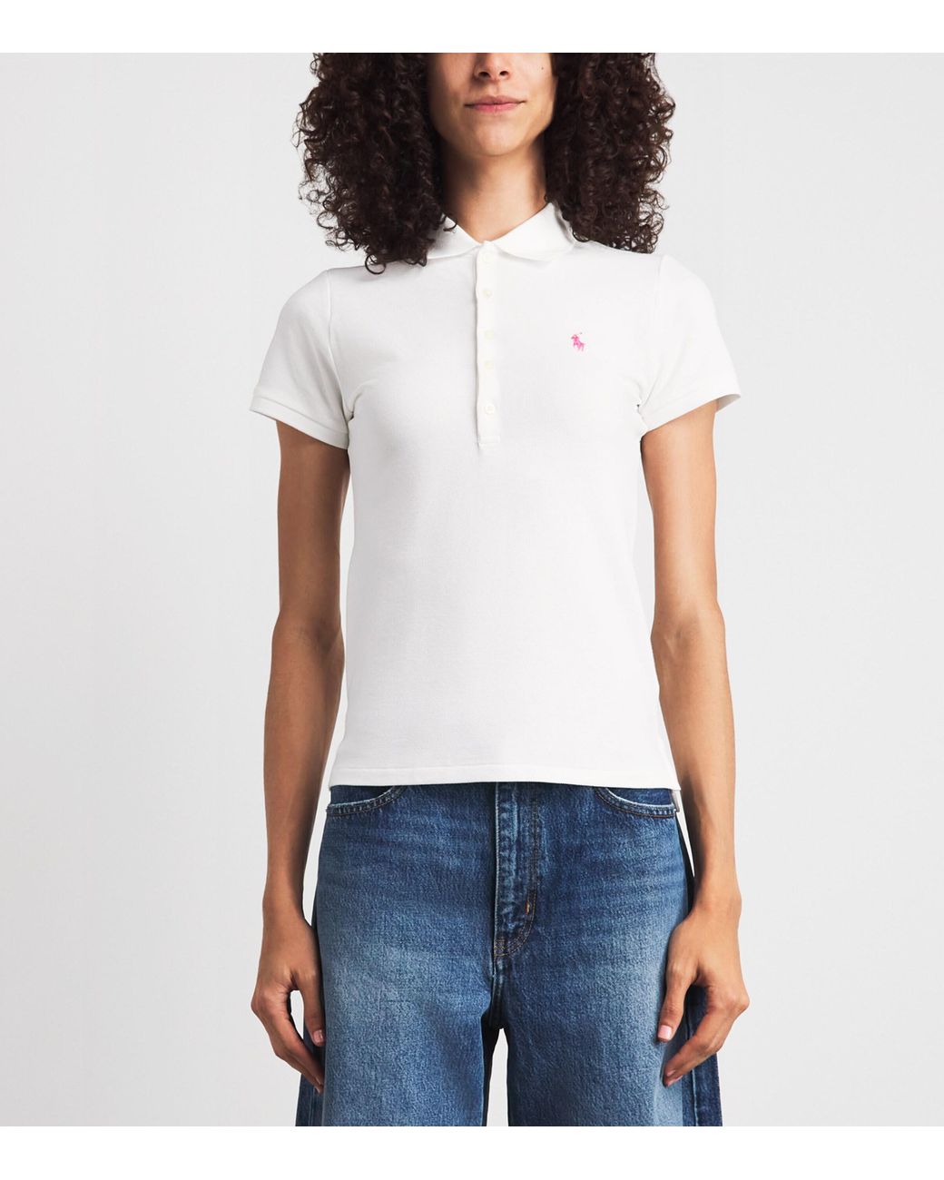 Polo Ralph Lauren White Stretch-Cotton Julie Polo Shirt