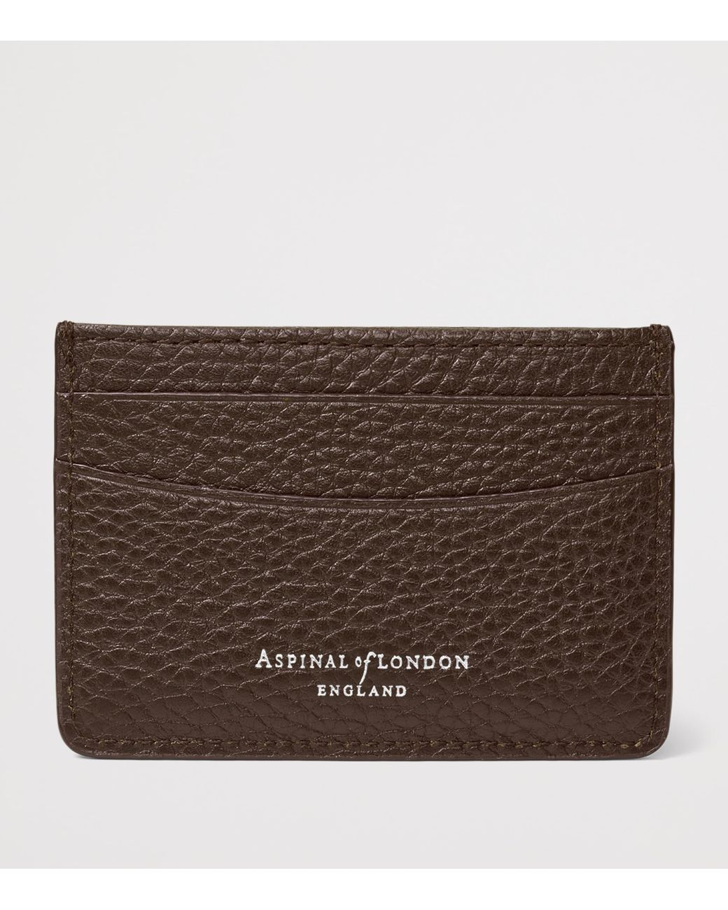 Aspinal Brown Leather Logo Card Holder