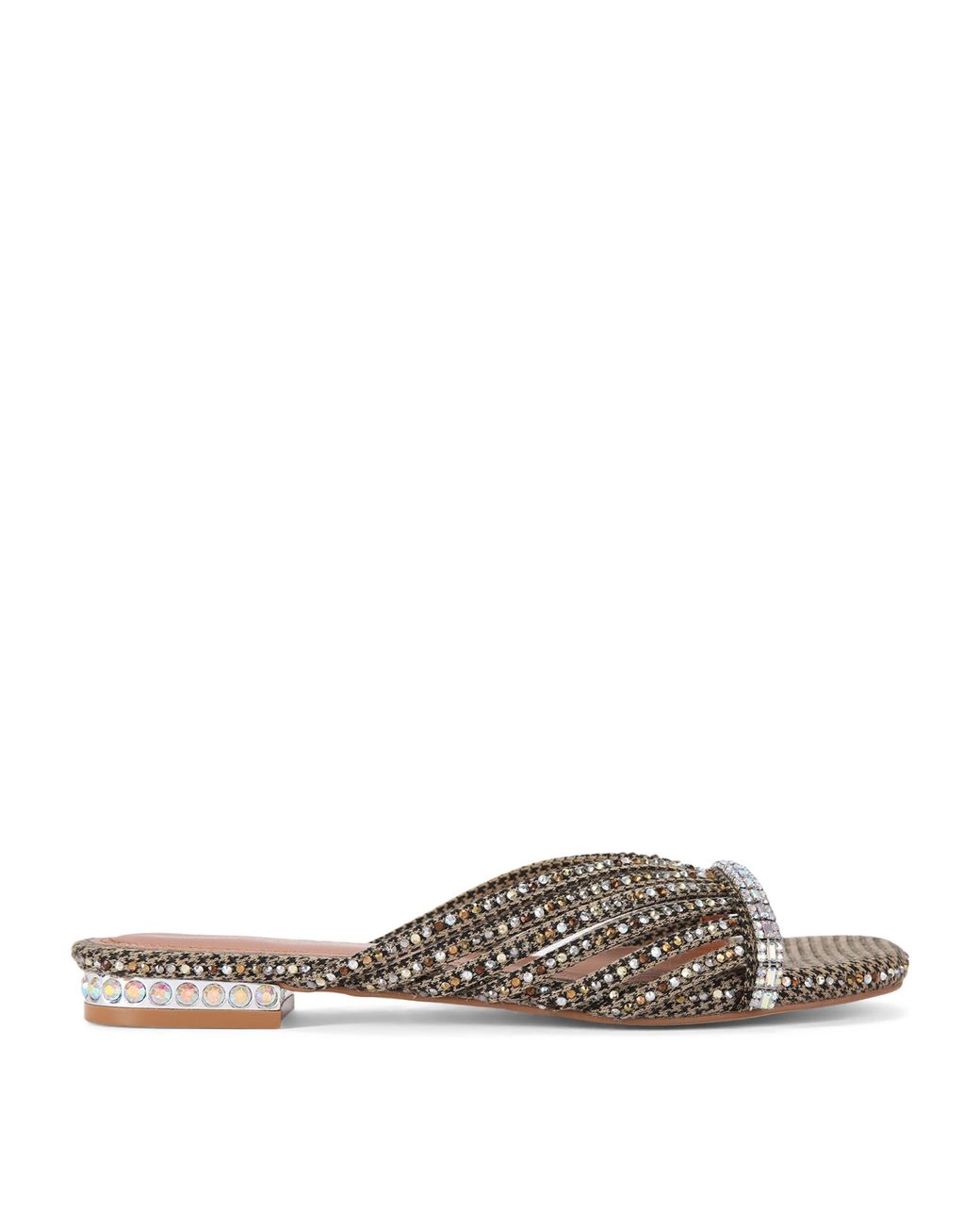 Kurt Geiger Natural Crystal Strap Mules