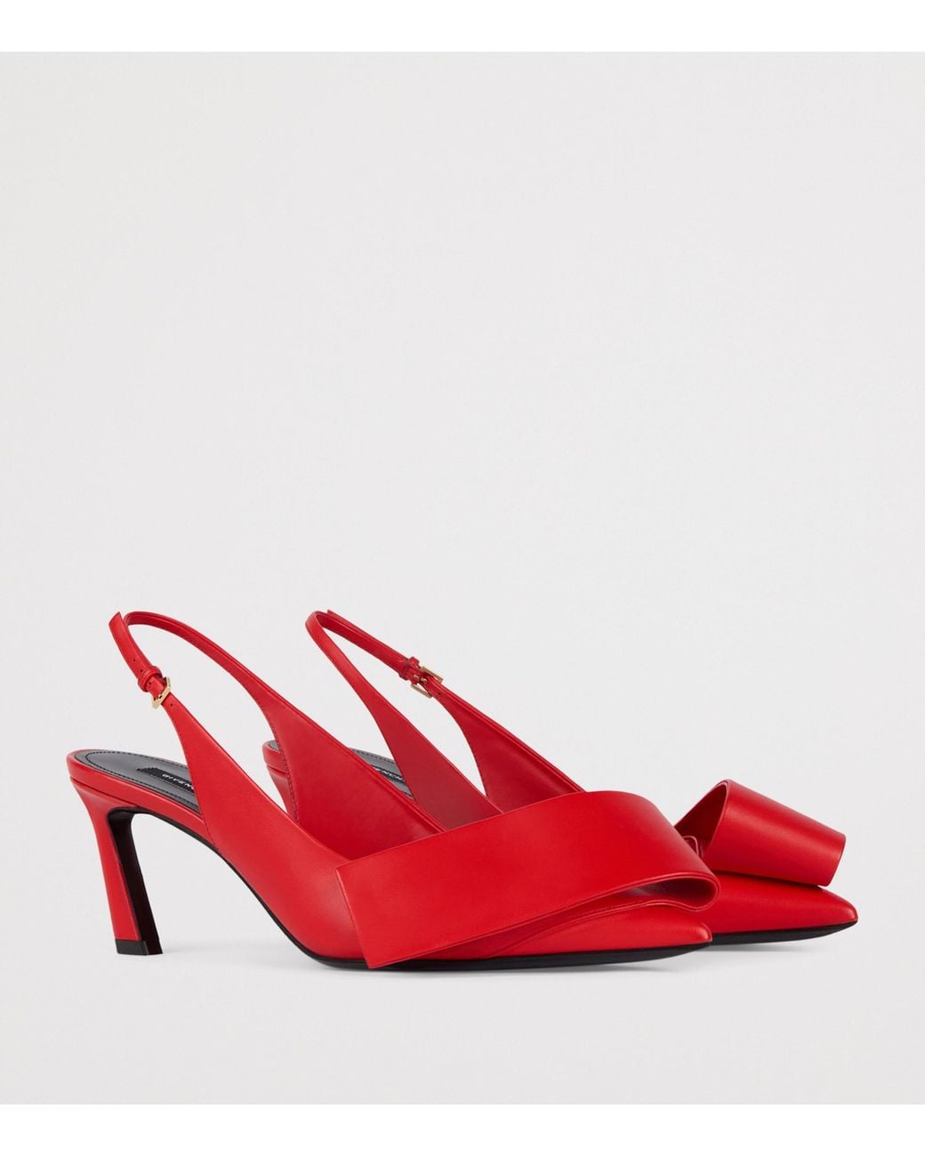 Givenchy Red Leather Twisted Ribbon Slingback Heels 65