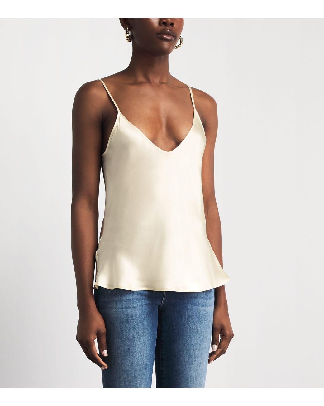 L'Agence White Silk Lexi Camisole