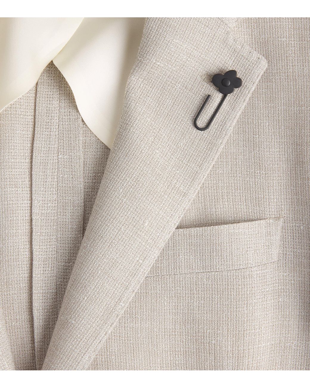 Lardini Natural Linen-Wool Patch Pocket Blazer for men