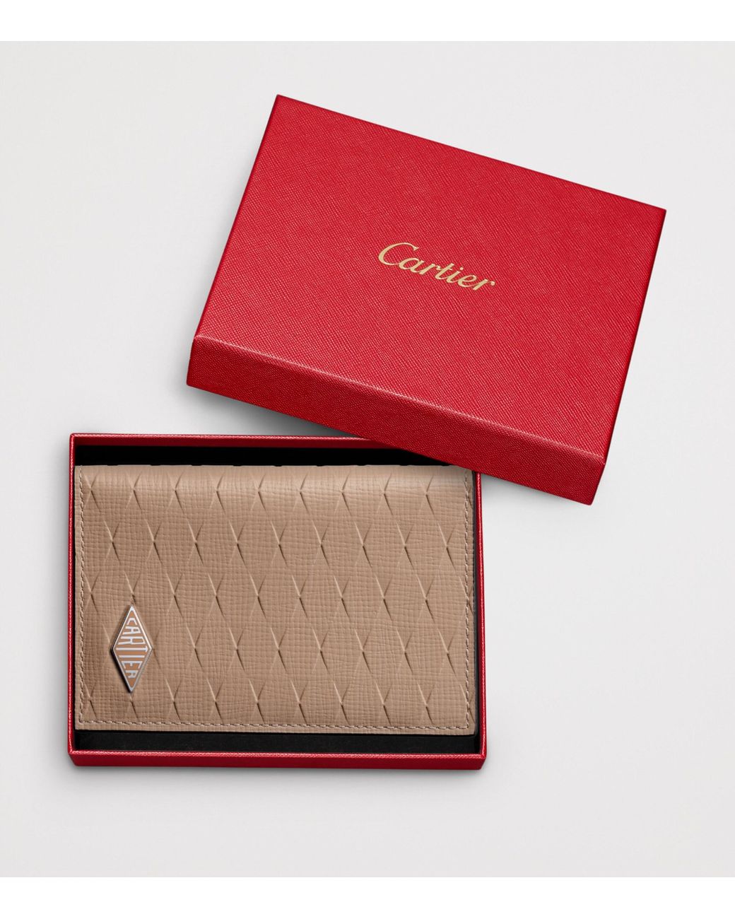 Cartier Natural Leather Losange Card Holder for men