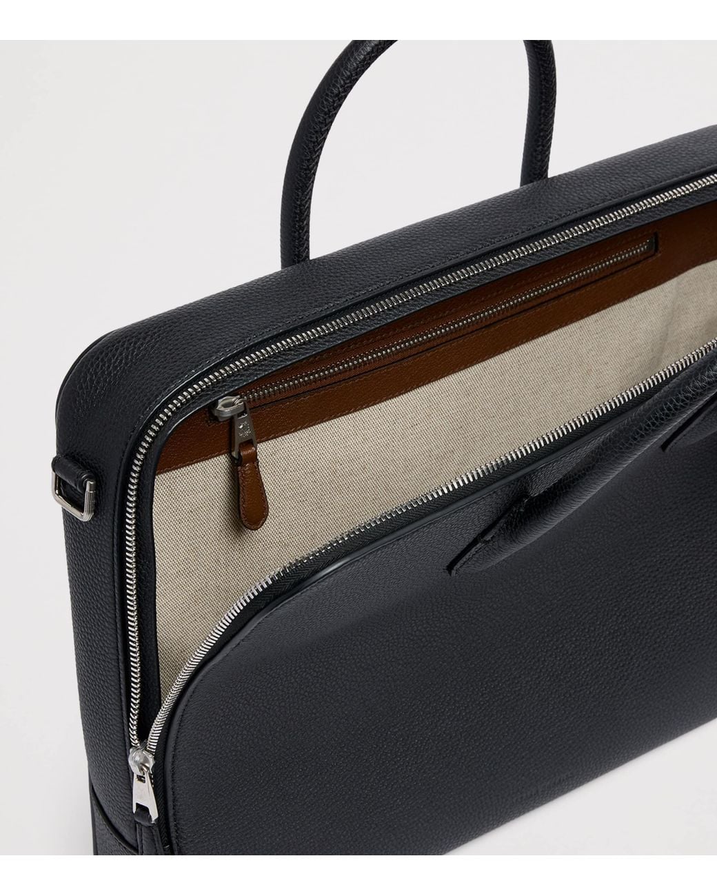 Dunhill Black Leather Bourdon 38 Briefcase for men