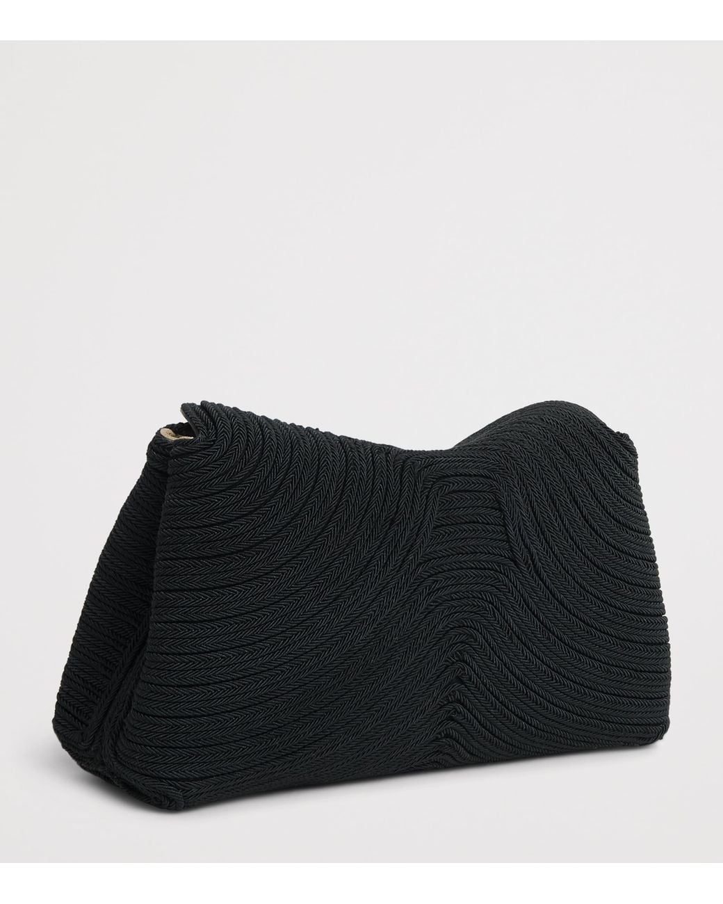 Totême Black Mini Woven Clutch Bag