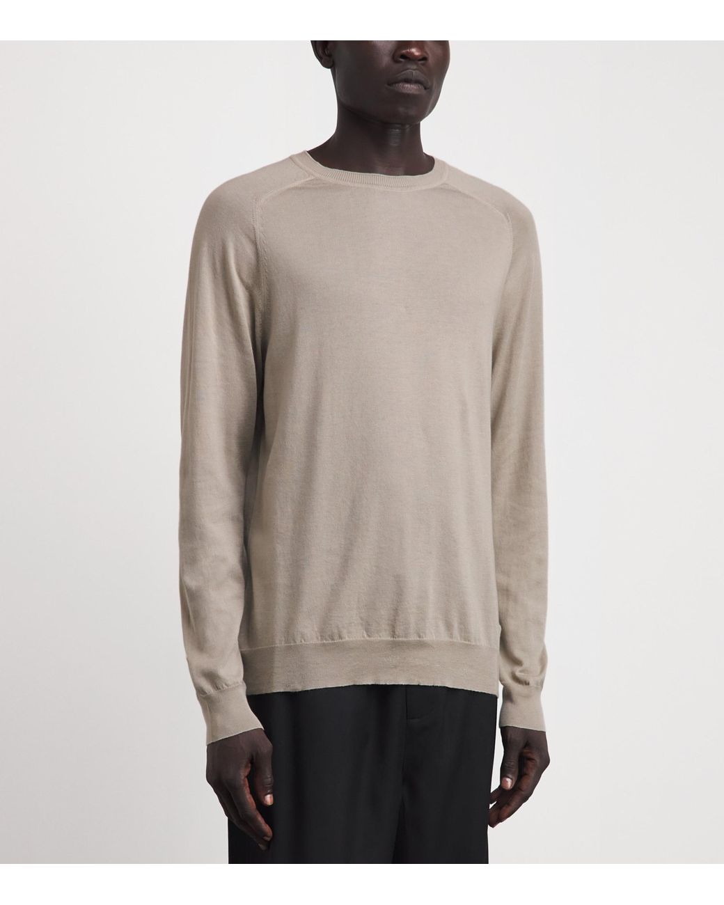 Sunspel Gray Sea Island Cotton-Cashmere Sweater for men