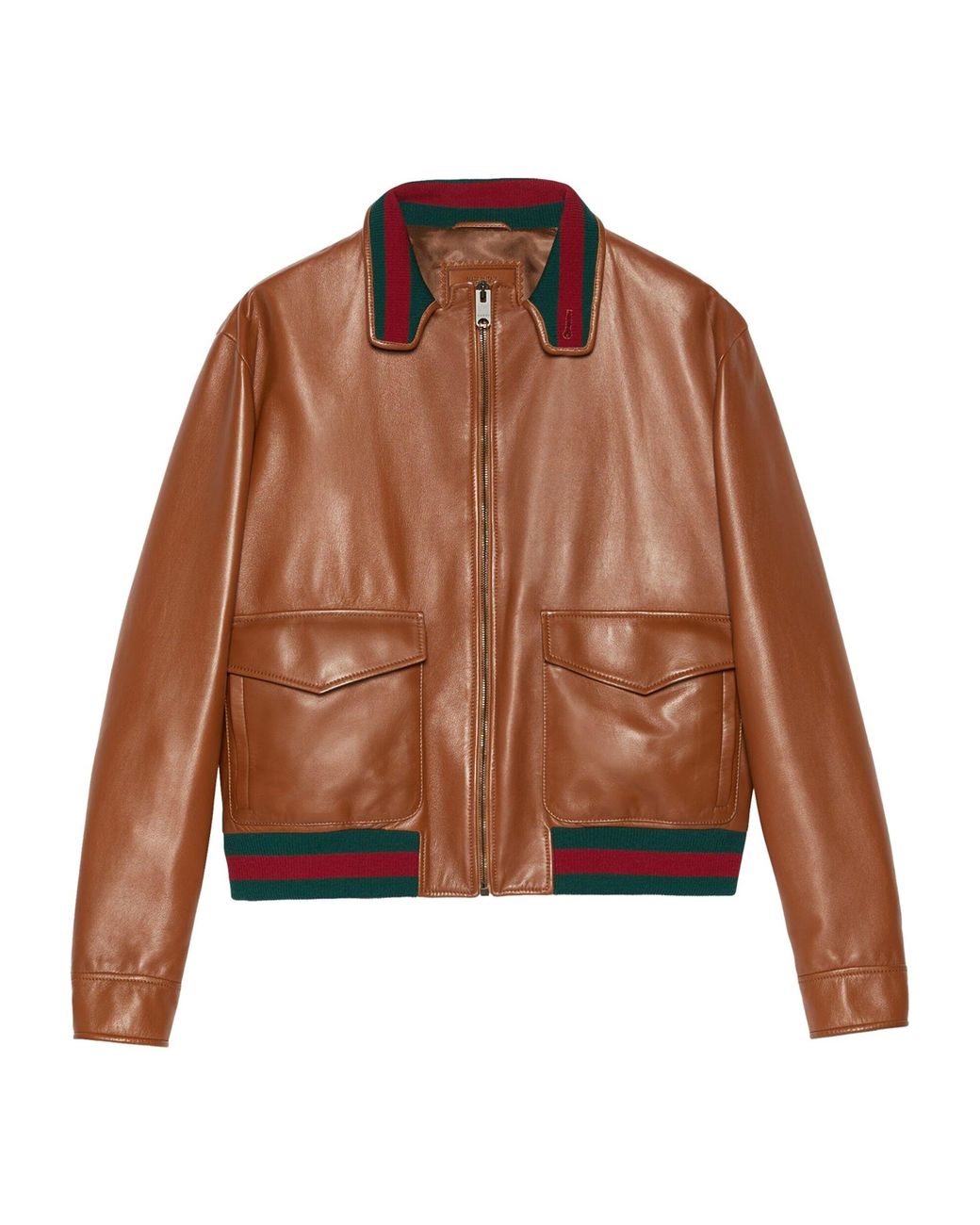 Gucci Men's GRG Taped Leather Bomber Jacket