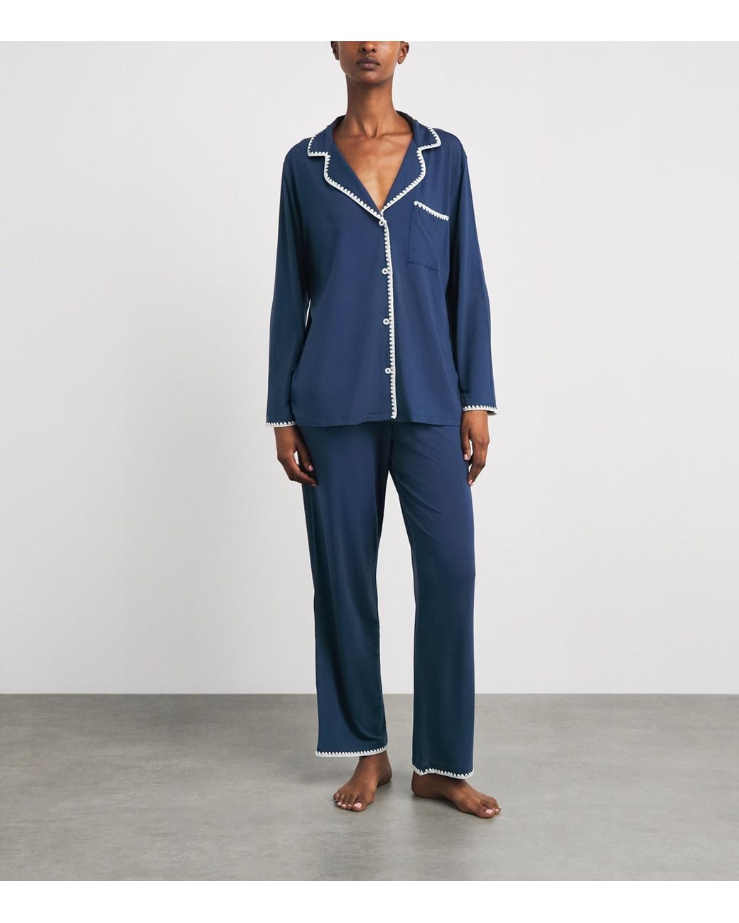 Eberjey Blue Long-Sleeve Frida Pyjama Set
