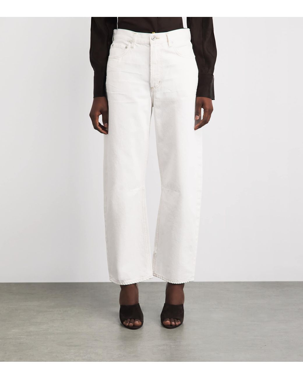Citizens of Humanity White Miro Barrel-Leg Relaxed Jeans