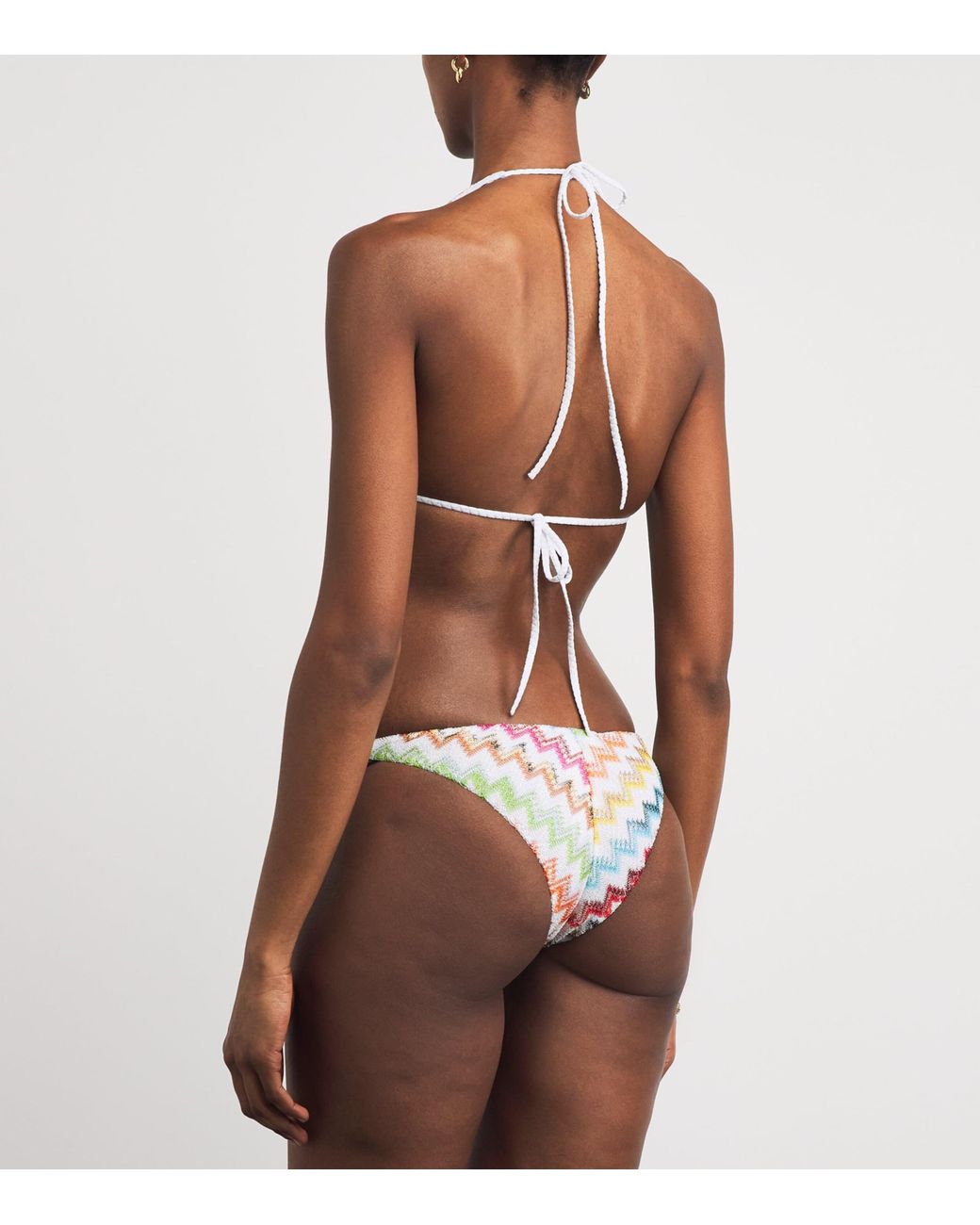Missoni White Zigzag Playful Halterneck Bikini