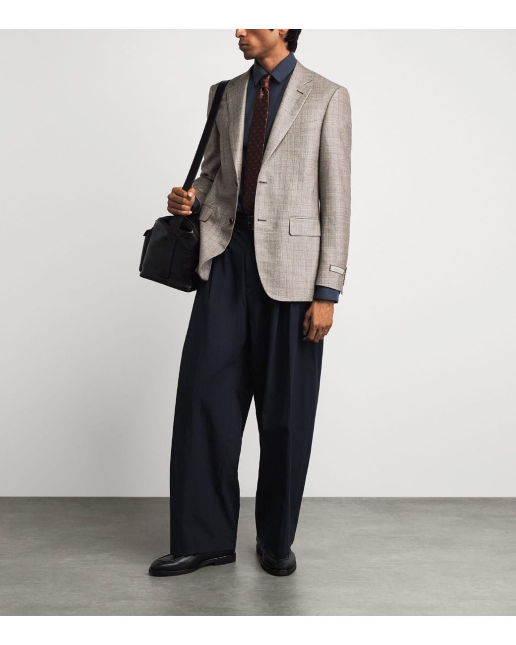 Canali Blue Cotton Herringbone Shirt for men