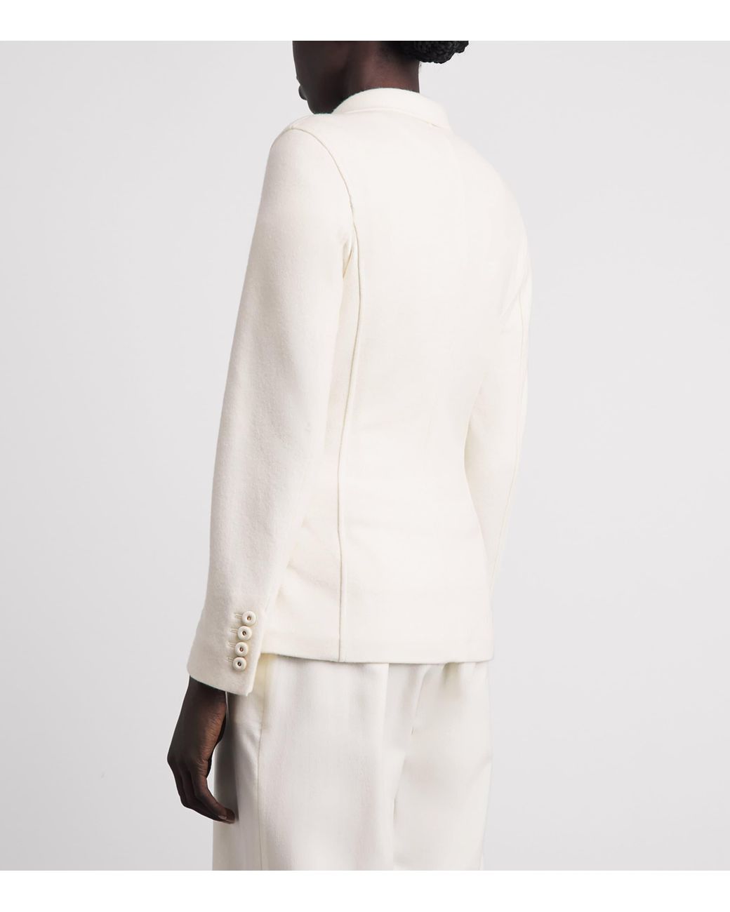 Colombo White Cashmere-Silk Embellished Blazer