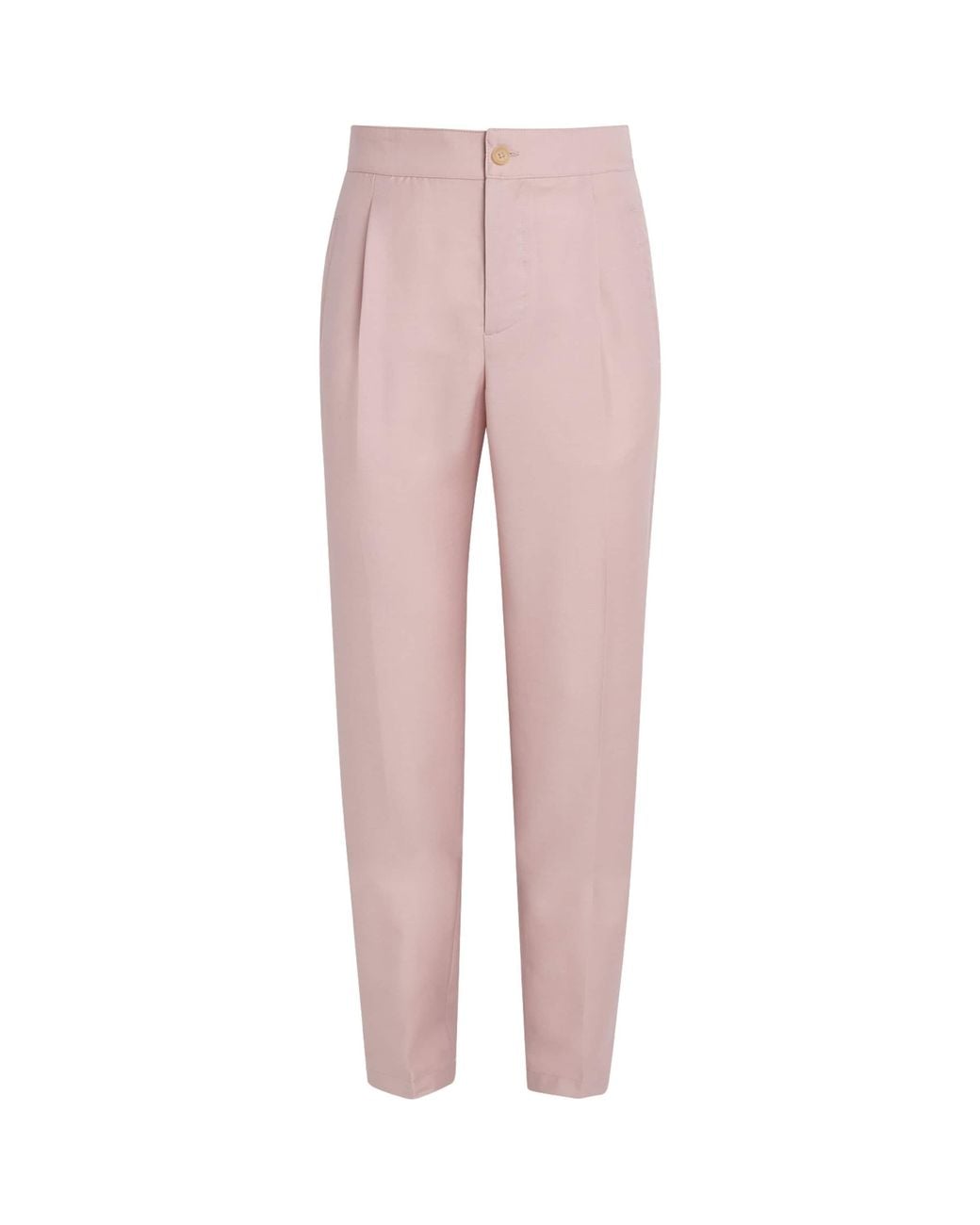 Isaia Pink Wool-Mohair-Silk Comfort Trousers for men