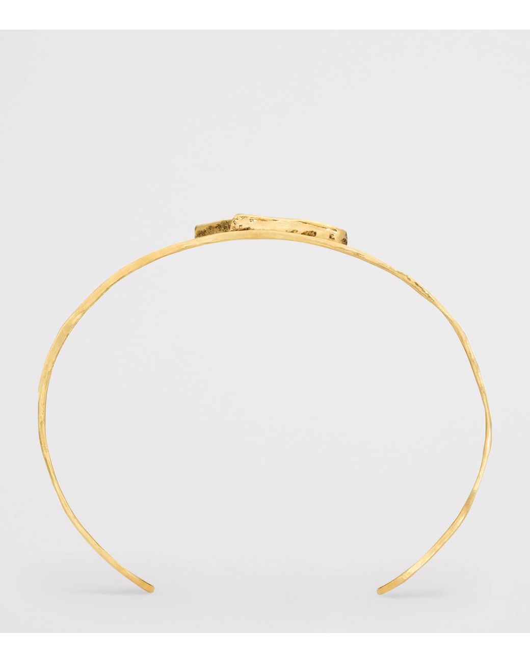 Saint Laurent Metallic Cassandre Cuff Bracelet