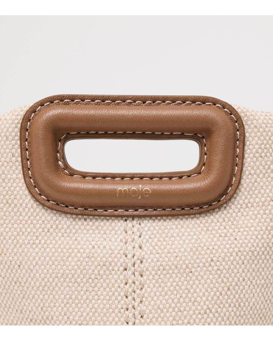 Maje Natural Small Canvas Miss M Shoulder Bag