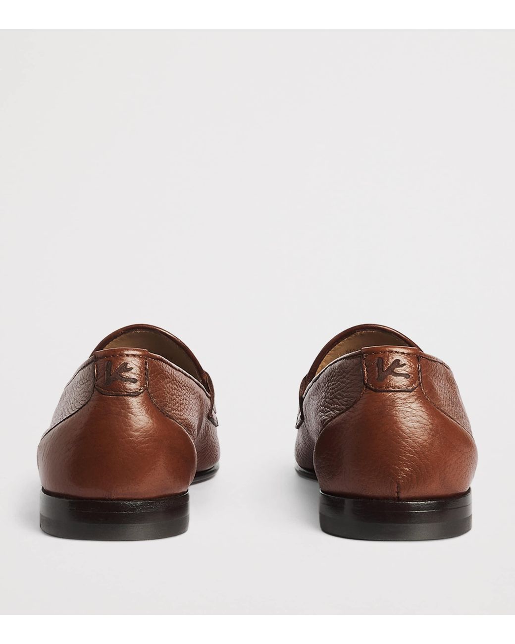 Isaia Brown Leather Penny Loafers for men