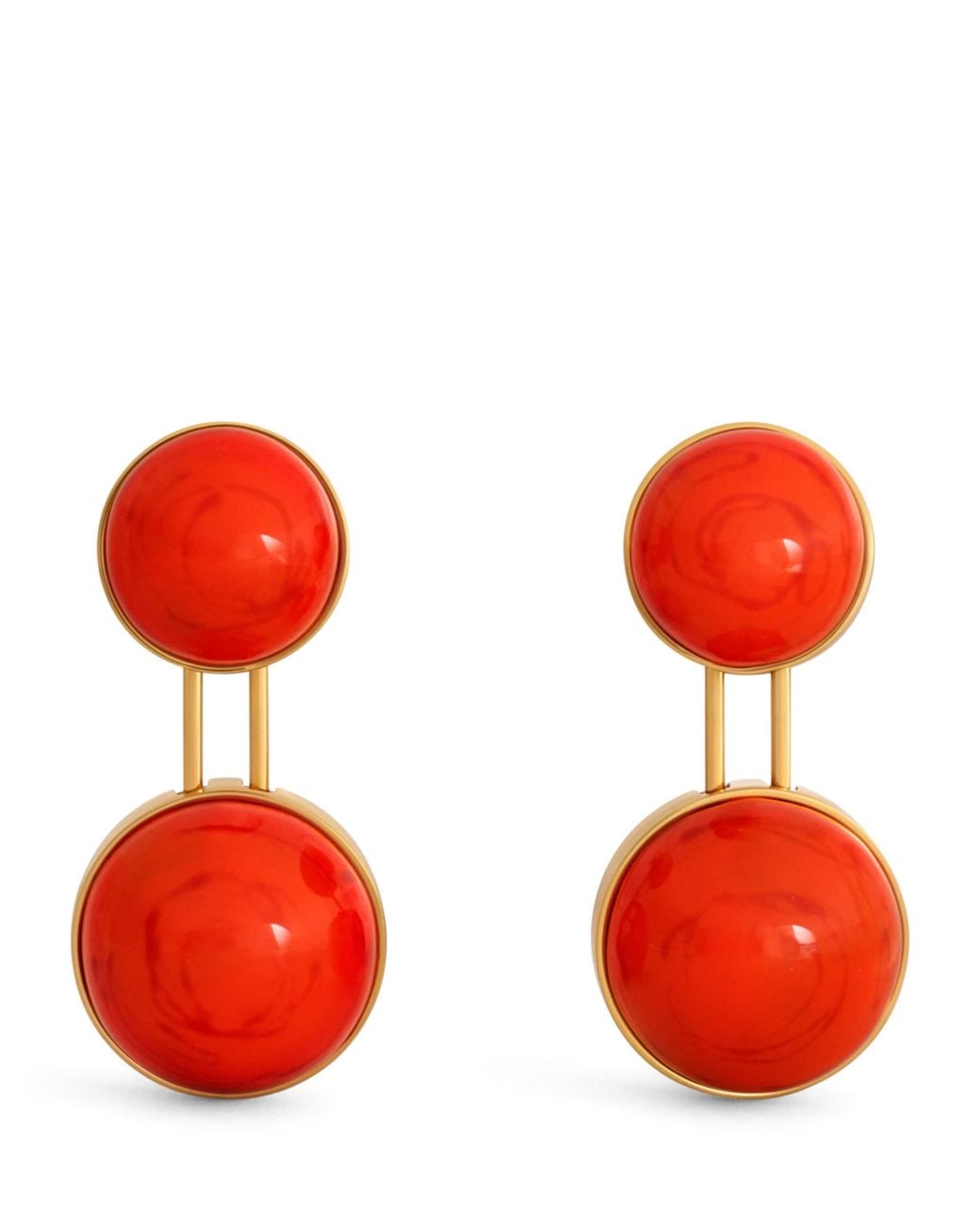 Alaïa Red Small Sphere Pendant Drop Earrings