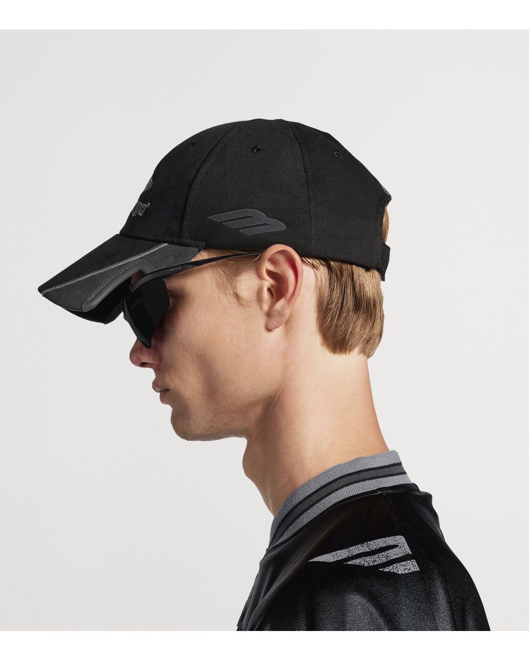 Balenciaga Black Logo Football Cap for men