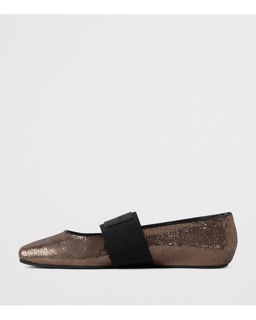 Givenchy Brown Leather Snake-Effect Ballet Flats