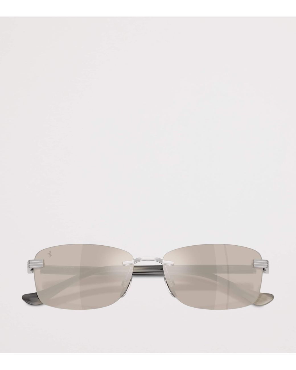 Ferrari Metallic Titanium Rimless Rectangular Sunglasses