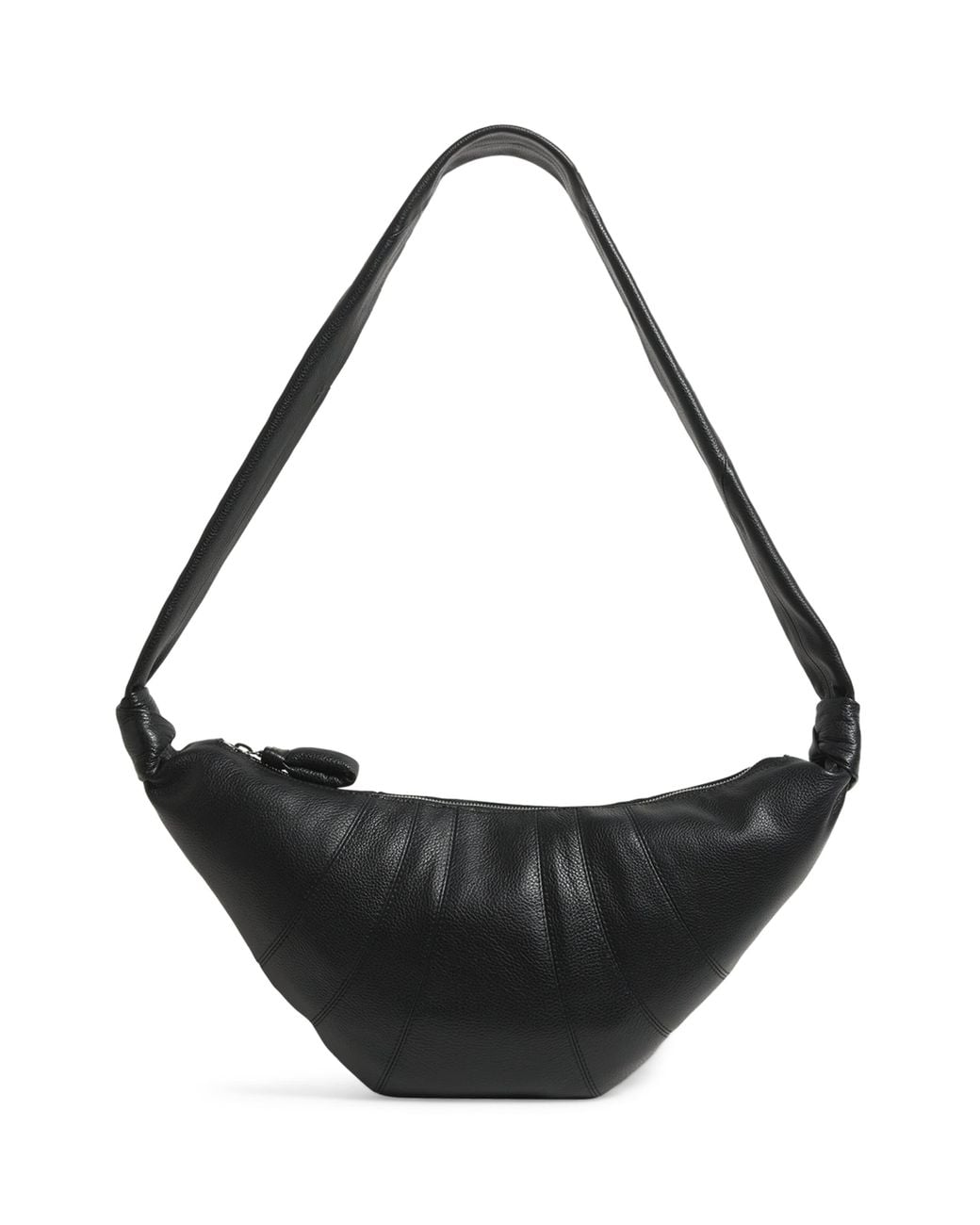 Lemaire Black Medium Grained Leather Croissant Shoulder Bag