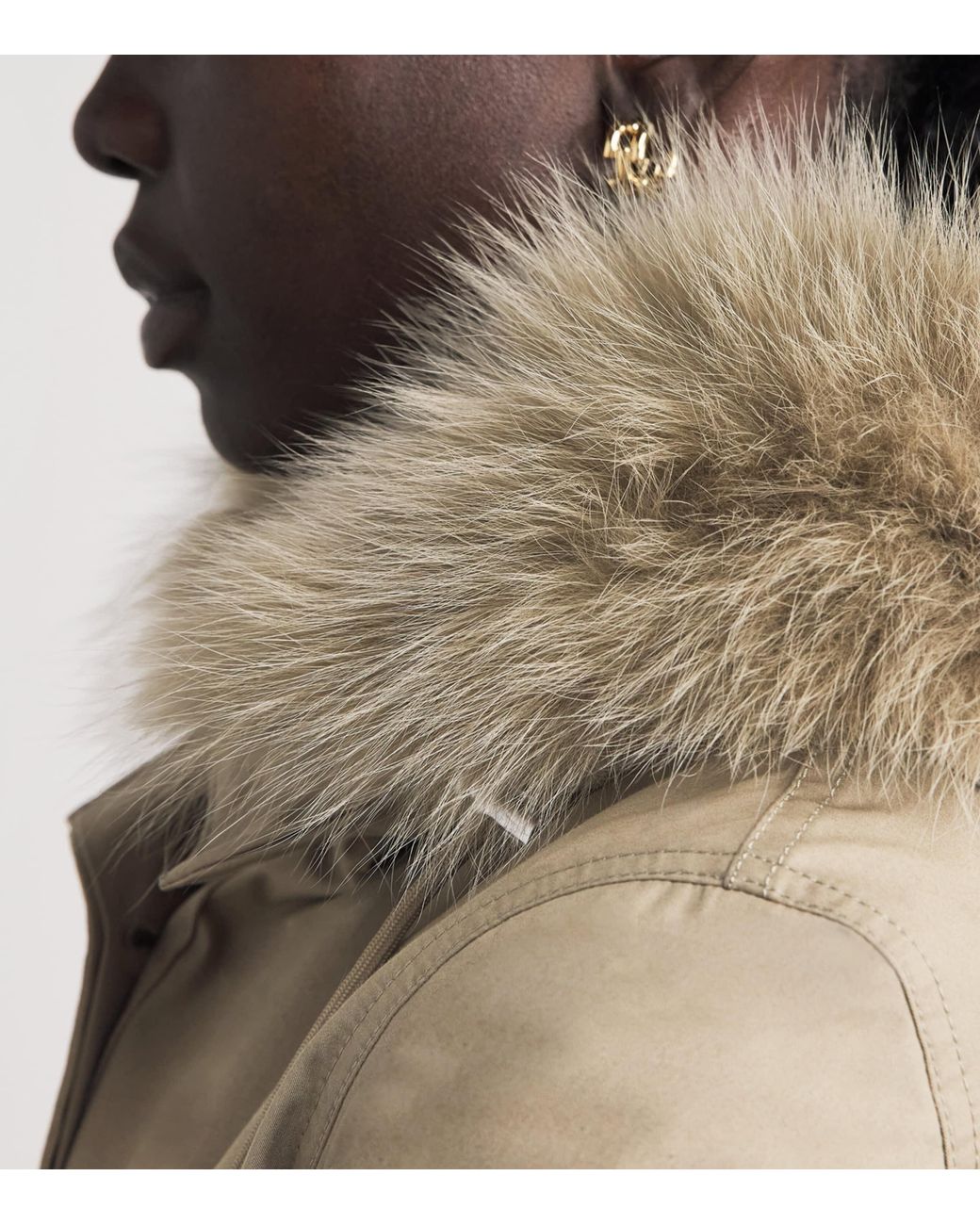 Yves Salomon Natural Down Fur-Trim Technical Parka Coat