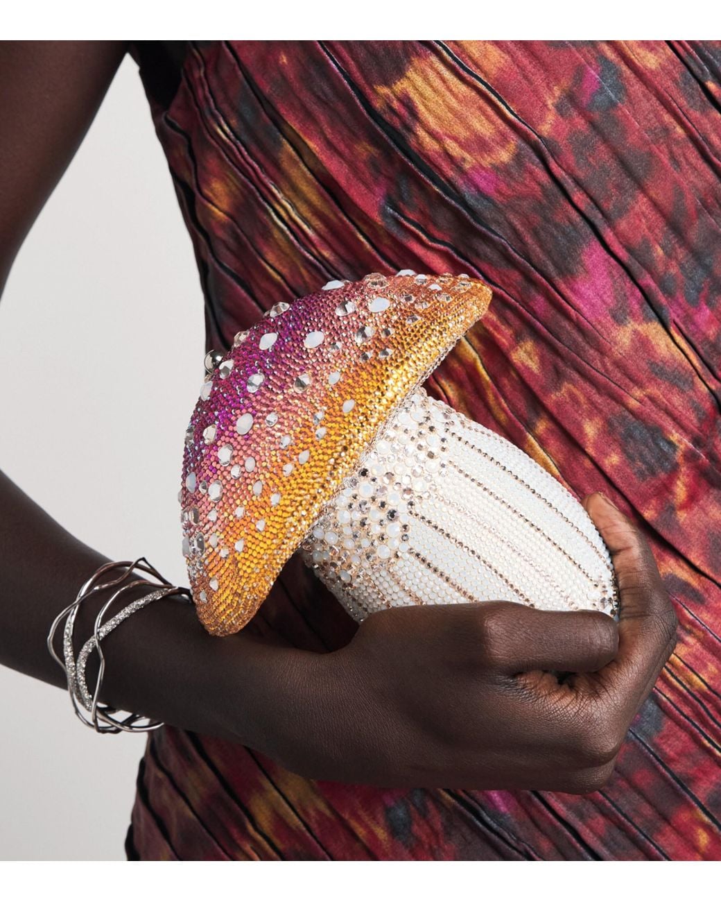 Judith Leiber Pink Embellished Mushroom Toadstool Clutch Bag