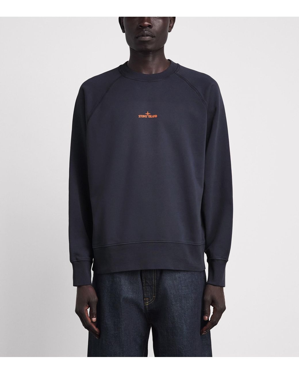 Stone Island Blue Oversized Desert Print Sweatshirt for men
