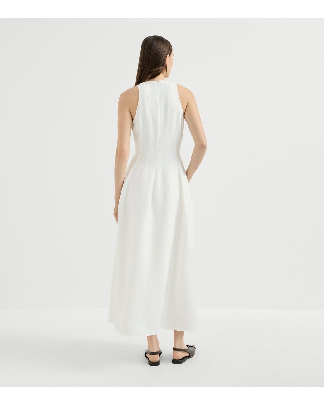 Brunello Cucinelli White Twill Maxi Dress