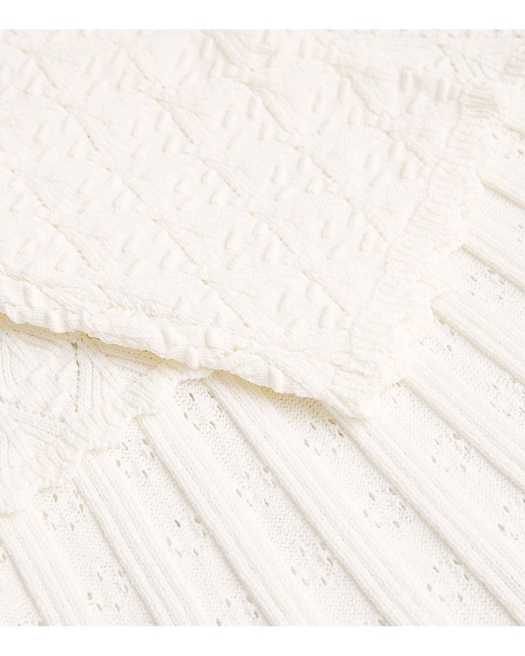 Sandro White Knit V-Neck Midi Dress