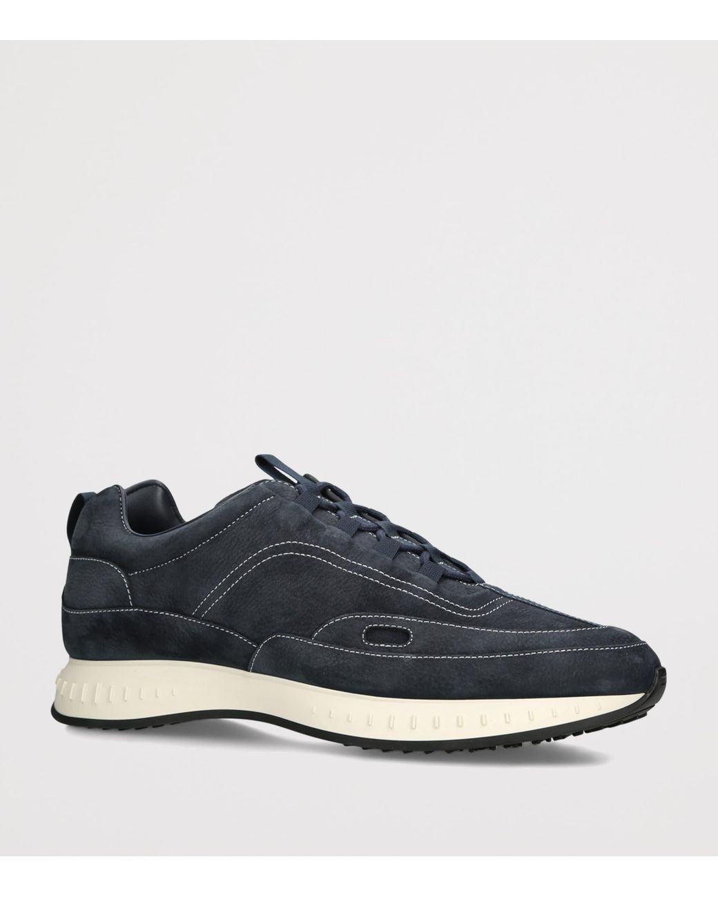 John Lobb Blue Nubuck Leather Stream Elastic Sneakers for men