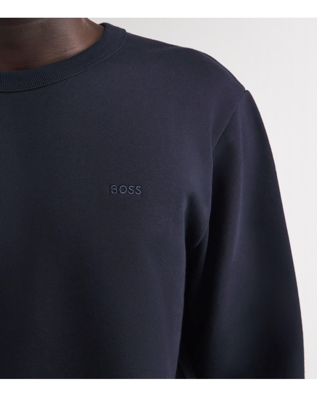 Boss Blue Cotton Sharpe Sweatshirt for men