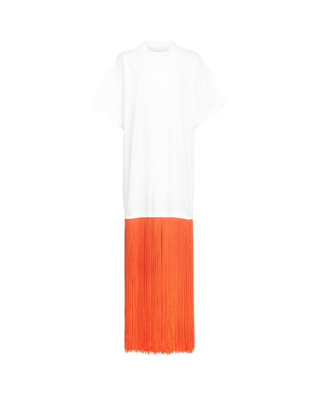 Alaïa White Cotton Fringe T-Shirt