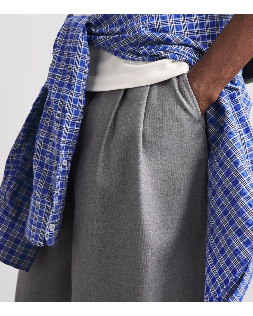About Blank Gray Cotton Oversized Bermuda Shorts for men