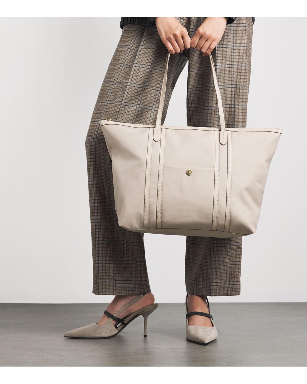 Harrods Natural Nylon Jetsetter Tote Bag