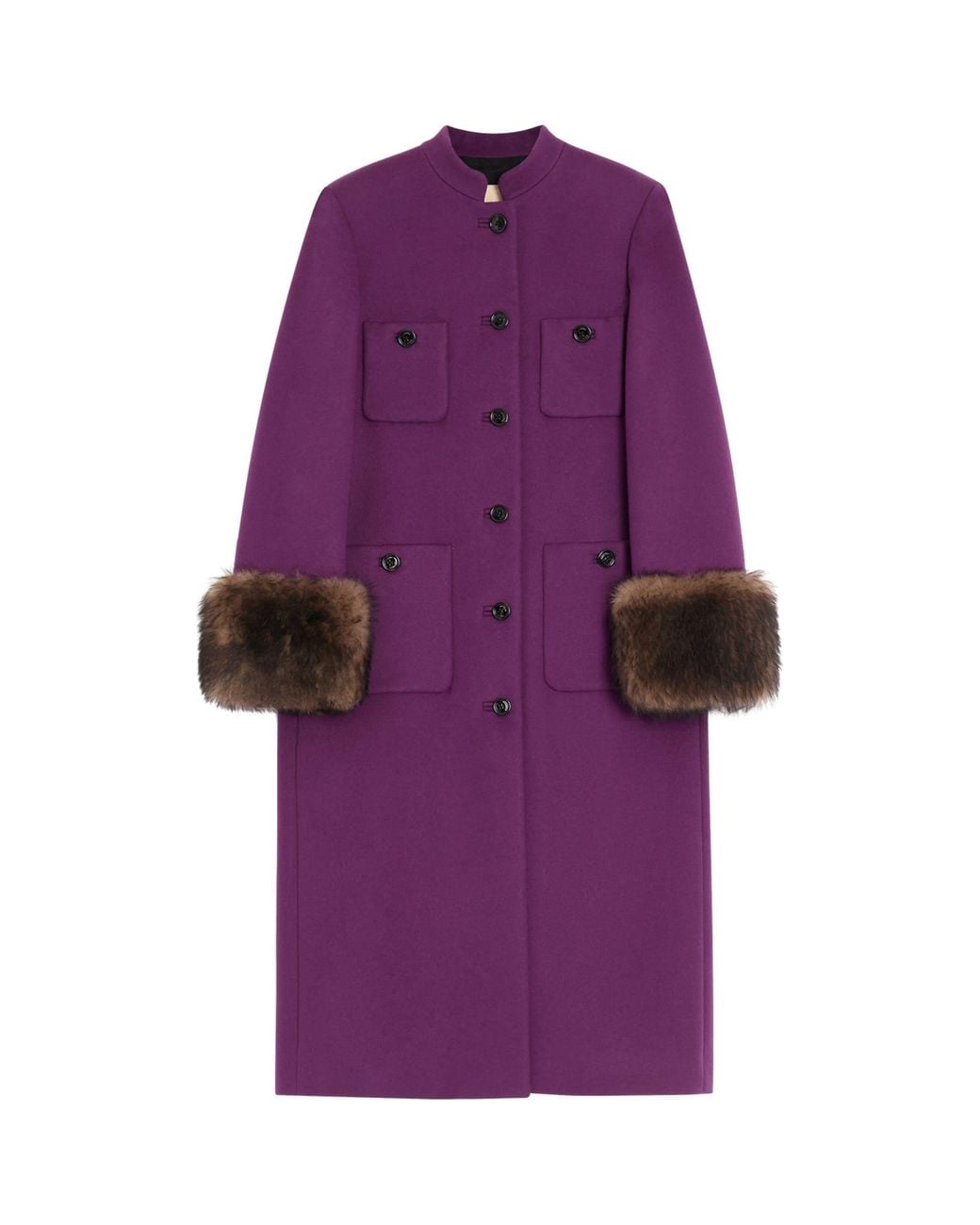Valentino Purple Virgin Wool-Cashmere Coat
