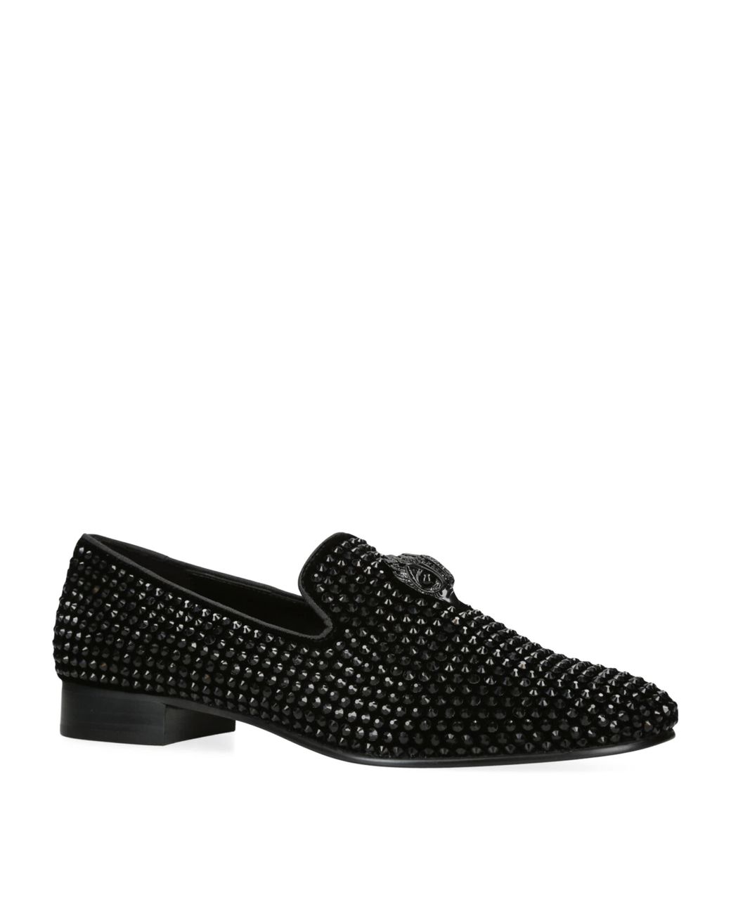 Kurt Geiger Black Embellished Ace Stud Loafers for men