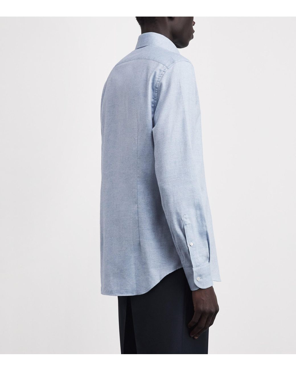 Corneliani Blue Cotton-Cashmere Shirt for men