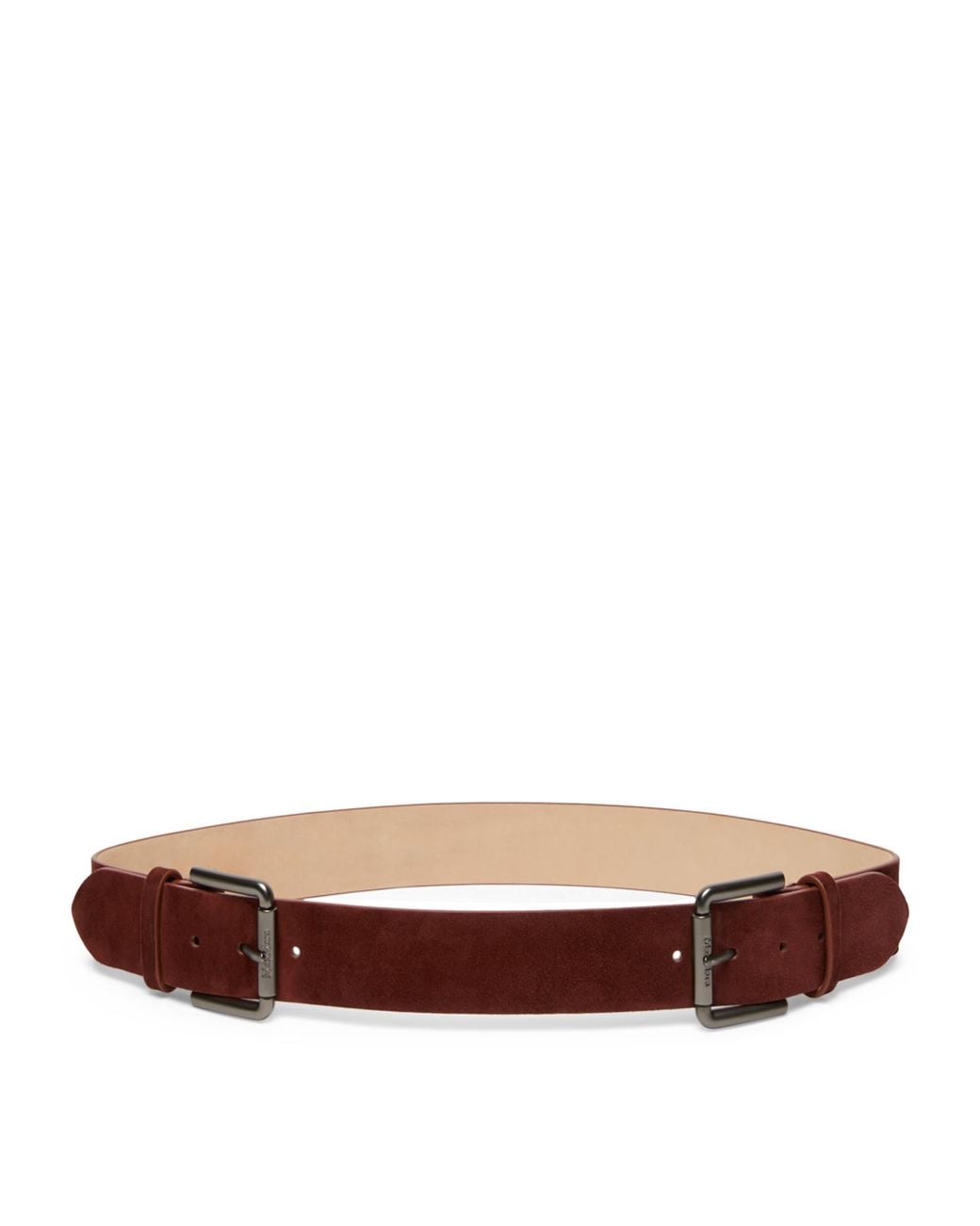 Max Mara Brown Suede Double-Buckle Belt