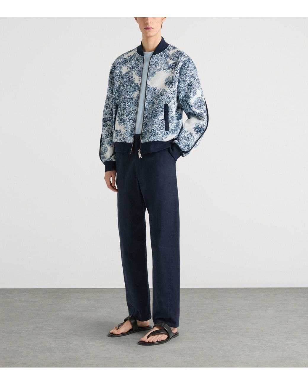 Givenchy Blue Jacquard Bomber Jacket for men