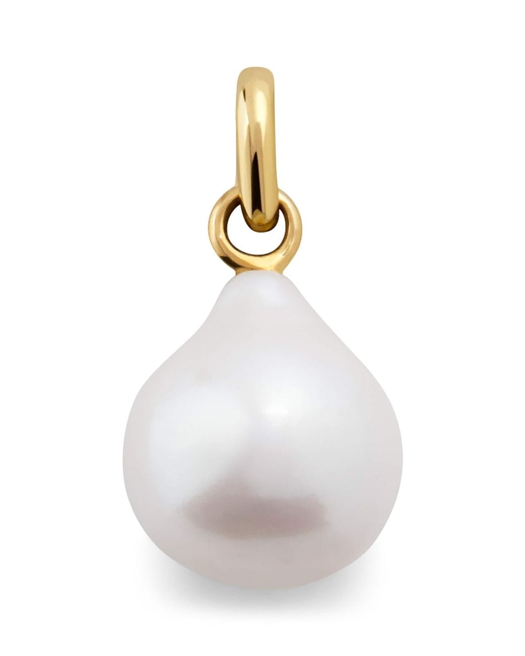 Monica Vinader White Small Vermeil And Baroque Pearl Pendant Charm